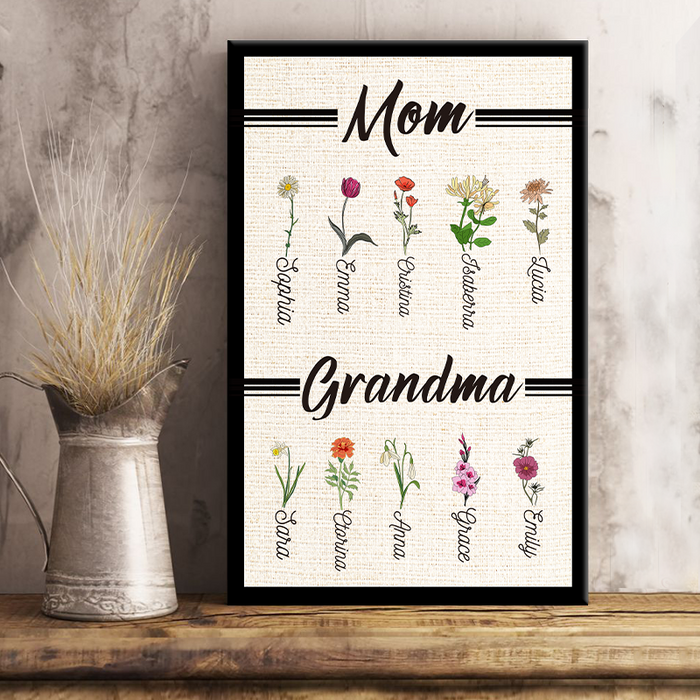 Mom & Grandma - Personality Customized Canvas - Gift For Mom Grandma Mother's Day Gift