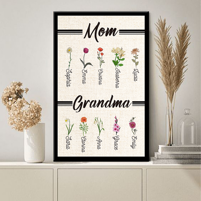 Mom & Grandma - Personality Customized Canvas - Gift For Mom Grandma Mother's Day Gift