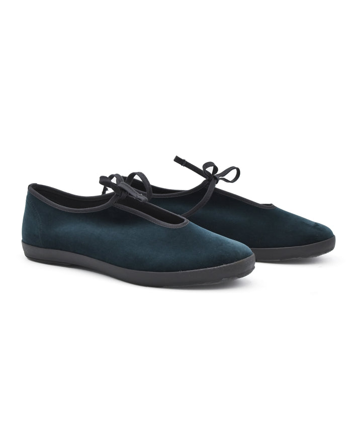 Moonstar Lite Prim Green Velvet Flat