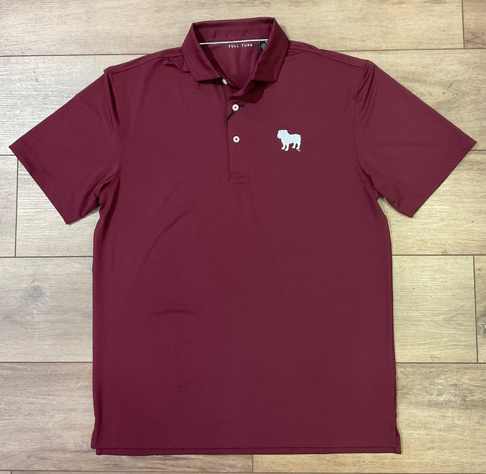 MSU Bulldog Solid Polo - Maroon