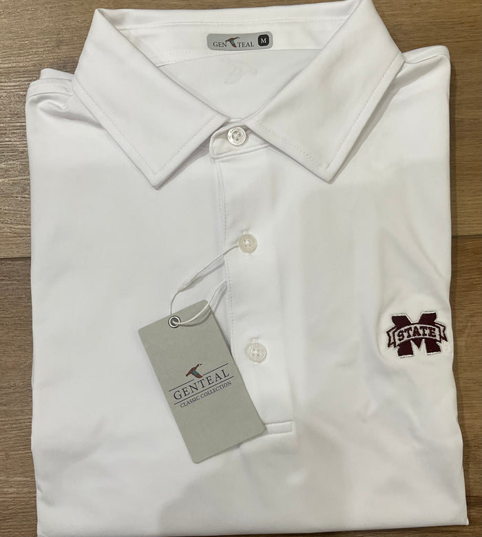 MSU Solid Performance Polo - White