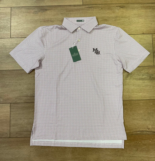 MSU Trellis Printed Polo - Maroon
