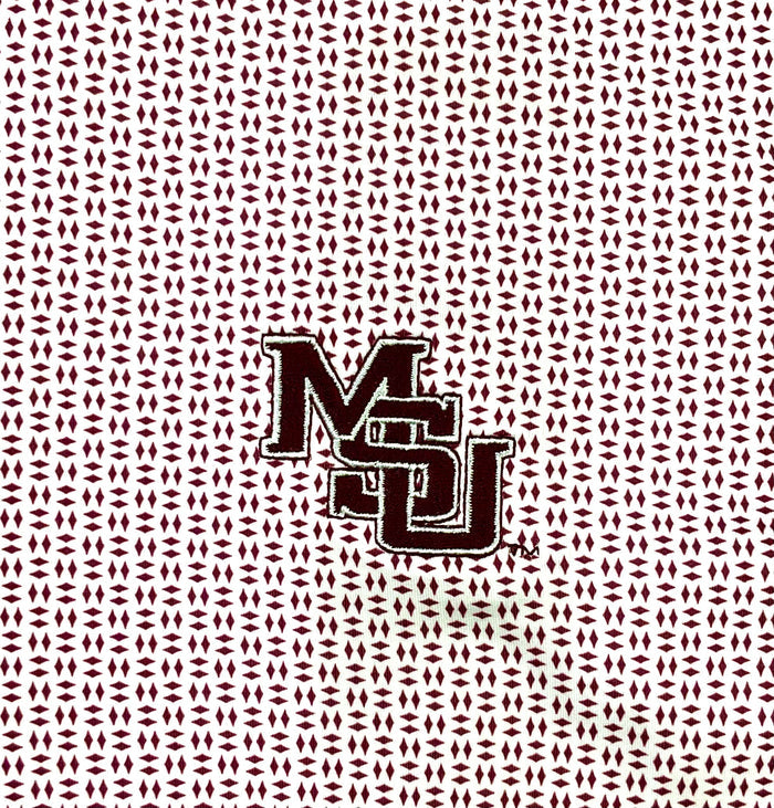 MSU Trellis Printed Polo - Maroon