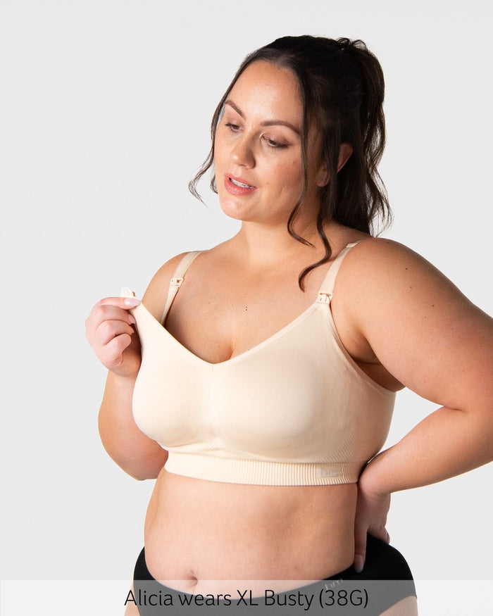 My Everyday FlexFit Nursing Bra Latte Busty — back view, adjustable straps — Hotmilk Lingerie