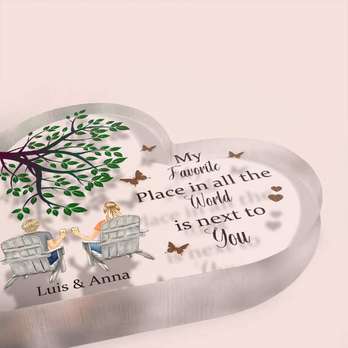My Favorite Place Is Next To You - Personality Customized Acrylic Plaque - Gift For Couple