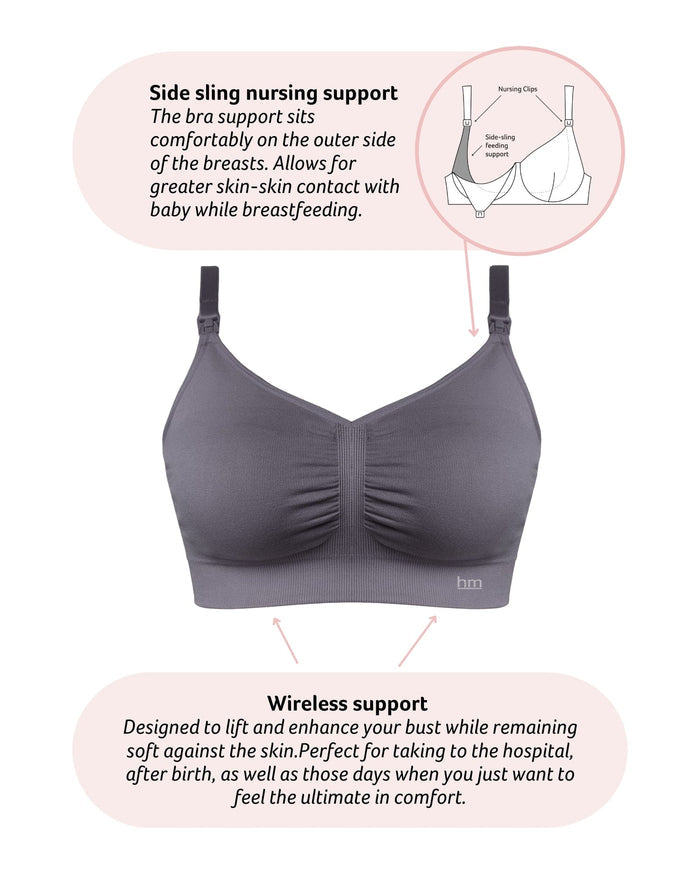 Techncial details of My Necessity Wirefree Nursing Bra in Slate
