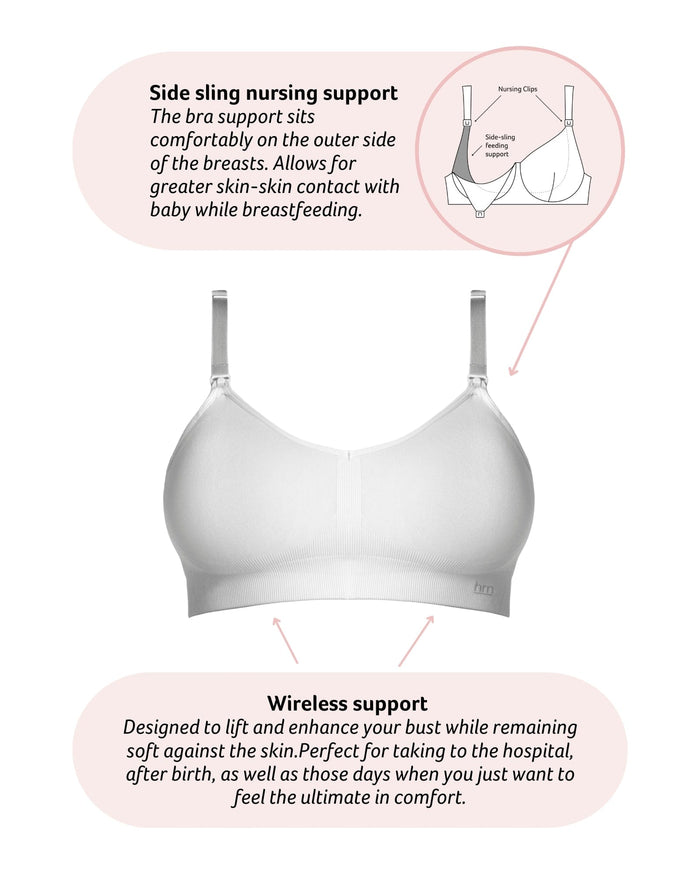 My Necessity Wirefree Nursing Bra - White Busty