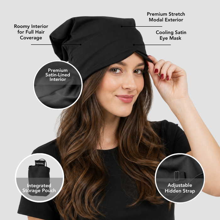 Nap Cap™ Travel — Modal Travel Beanie with Hidden Eye Mask & Satin Lining, Bundle 2