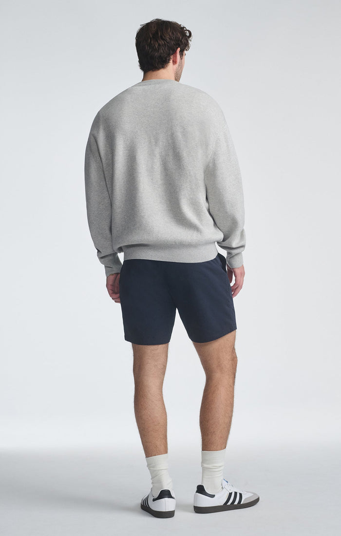 Nate Navy Seersucker Shorts 7”