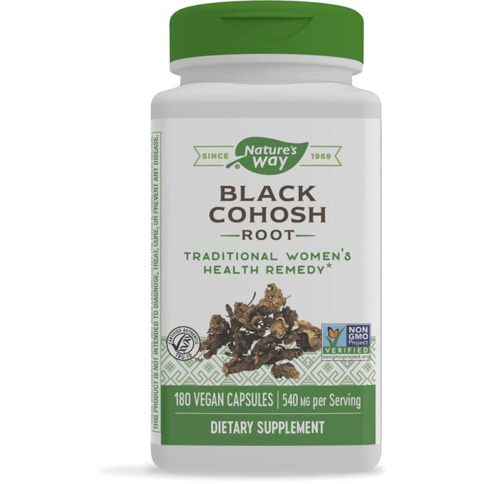 Nature's Way Black Cohosh Root, Traditional Support for Women's Health*, Non - GMO Project Verified, 180 Capsules - The Oasis of Health