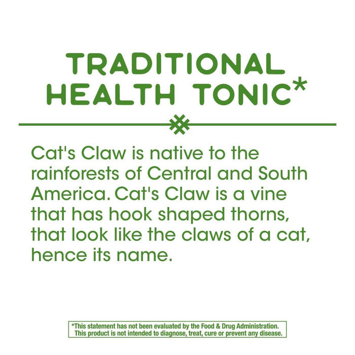 Nature's Way Cat?s Claw Bark, Traditional Health Tonic*, 1,455mg per serving, 100 Capsules - The Oasis of Health