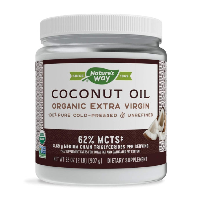 Nature's Way Organic Extra Virgin Coconut Oil, Pure & Unrefined, Cold - Pressed, USDA Organic, Non - GMO - The Oasis of Health