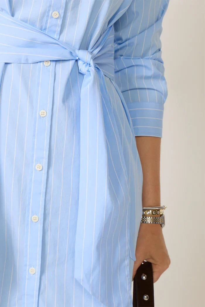 Nautical Relaxed Fit Tie Shirt Dress-Spanx