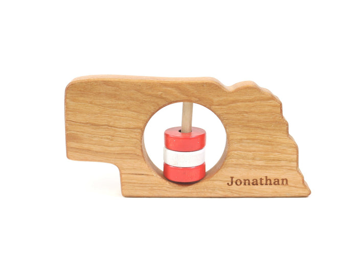 Nebraska State Wooden Baby Rattle™