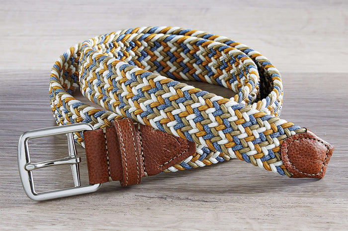 Newport Woven Italian Rayon Belt - Pina Colada