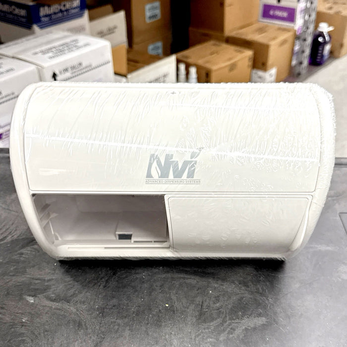 NVI WHITE SIDE BY SIDE LOCOR (CORELESS) 2 ROLL TOILET TISSUE DISPENSER