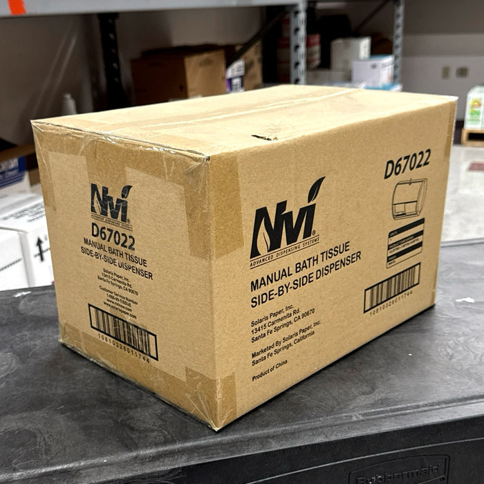 NVI WHITE SIDE BY SIDE LOCOR (CORELESS) 2 ROLL TOILET TISSUE DISPENSER