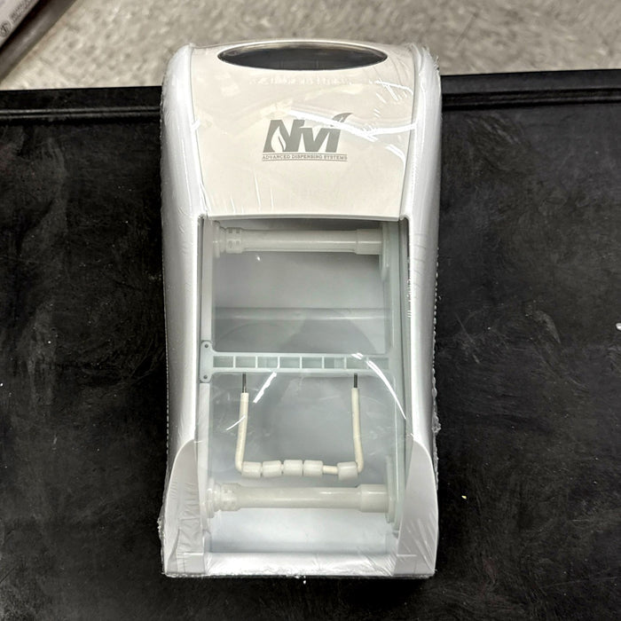 NVI WHITE VERTICAL LOCOR (CORELESS) TOILET TISSUE DISPENSER