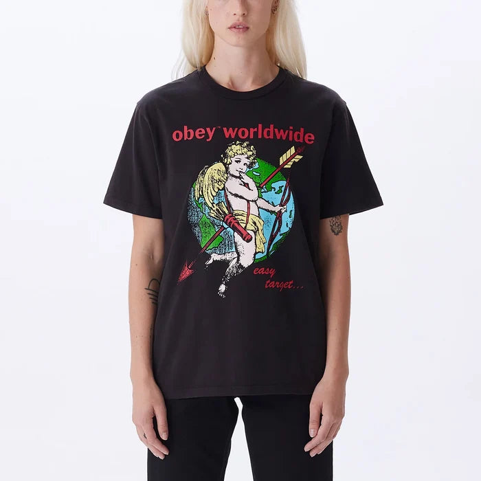 OBEY - W CHERUB EASY TARGET TEE BLACK