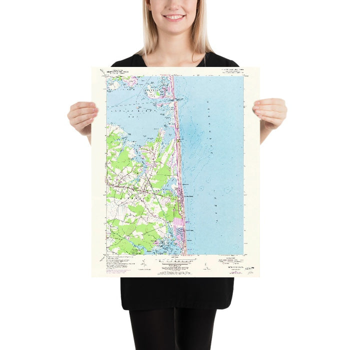 Old Map of Bethany Beach, Delaware by USGS, 1954 – Indian River Bay & South Bethany