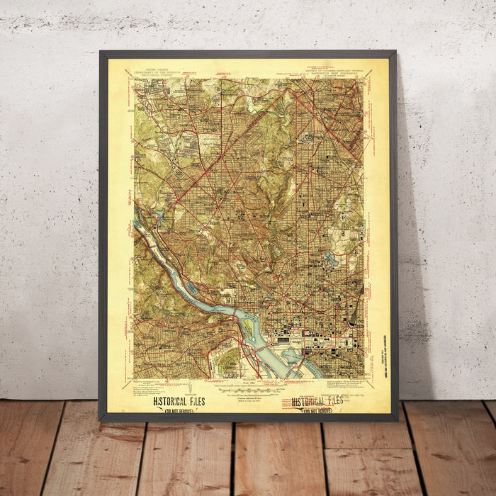Old Map of Bethesda, Maryland by USGS, 1945 – Chevy Chase, Washington DC & Potomac River