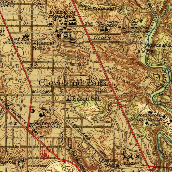 Old Map of Bethesda, Maryland by USGS, 1945 – Chevy Chase, Washington DC & Potomac River