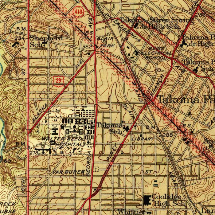 Old Map of Bethesda, Maryland by USGS, 1945 – Chevy Chase, Washington DC & Potomac River