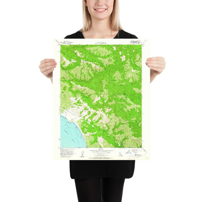 Old Map of Big Sur, California by USGS, 1956 – Los Padres National Forest & Pacific Coast