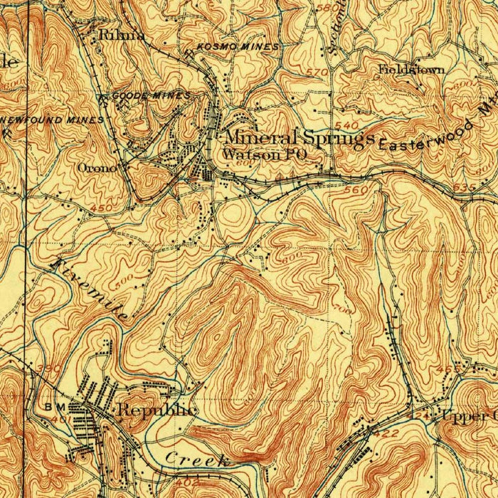 Old Map of Birmingham, Alabama by USGS, 1906 – Ensley, Red Mountain & Cahaba River