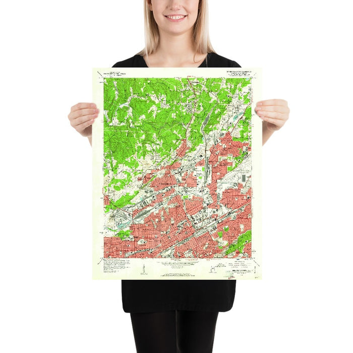 Old Map of Birmingham, Alabama by USGS, 1959 – Red Mountain, Mountain Brook & Ensley