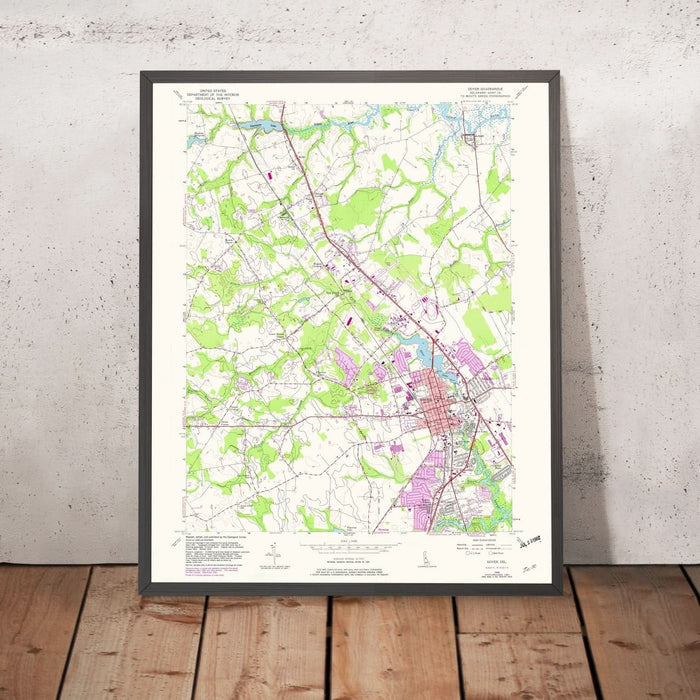 Old Map of Dover, Delaware by USGS, 1956 – Dover Air Force Base & Delaware State University