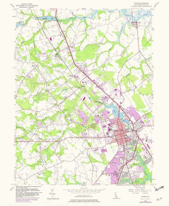 Old Map of Dover, Delaware by USGS, 1956 – Dover Air Force Base & Delaware State University