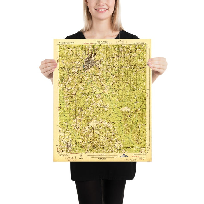 Old Map of El Dorado, Arkansas by USGS, 1927 – Smackover, Junction City & Union County