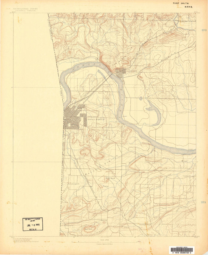 Old Map of Fort Smith, Arkansas by USGS, 1879 – Van Buren, Arkansas River & Poteau River