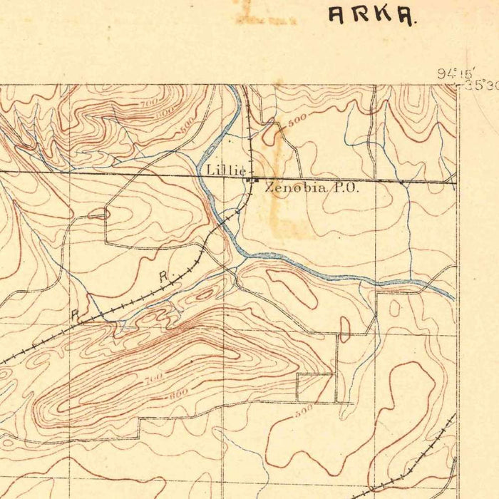 Old Map of Fort Smith, Arkansas by USGS, 1879 – Van Buren, Arkansas River & Poteau River