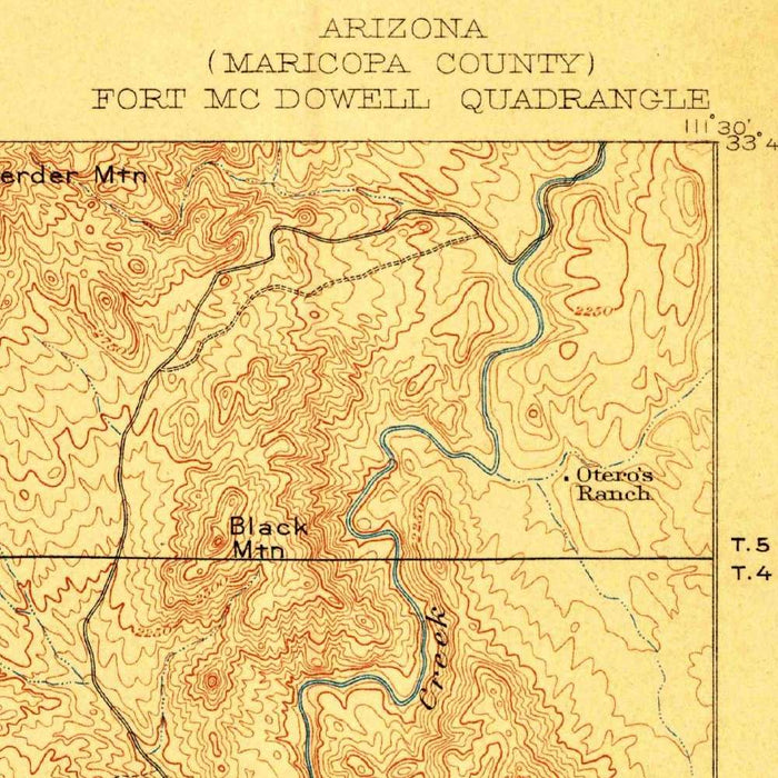 Old Map of Fountain Hills, Arizona by USGS, 1906 – Fort McDowell, Salt River & McDowell Mountains