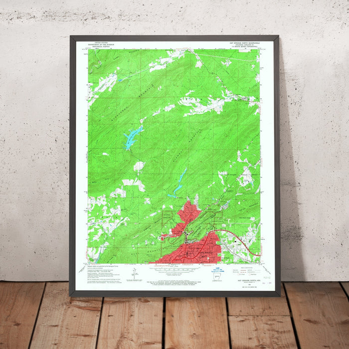 Old Map of Hot Springs, Arkansas by USGS, 1966 – Lake Hamilton, Lake Catherine & Ouachita Mountains
