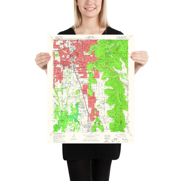 Old Map of Huntsville, Alabama, 1964 by USGS – Redstone Arsenal & Monte Sano