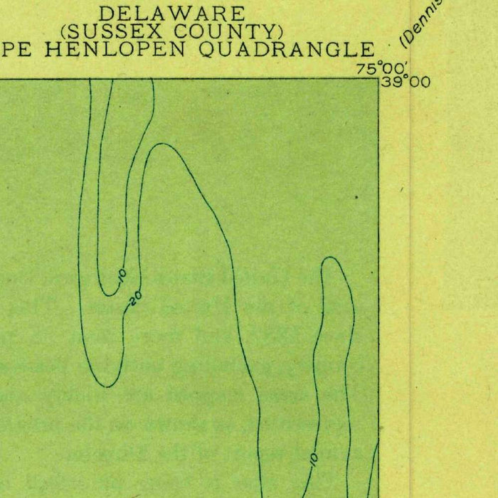 Old Map of Lewes, Delaware by USGS, 1918 – Cape Henlopen, Delaware Bay & Rehoboth Bay