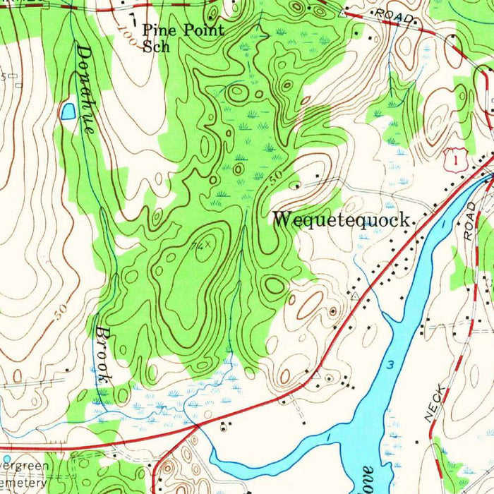Old Map of Mystic, Connecticut by USGS, 1958 – Stonington, Mystic Seaport & Long Island Sound