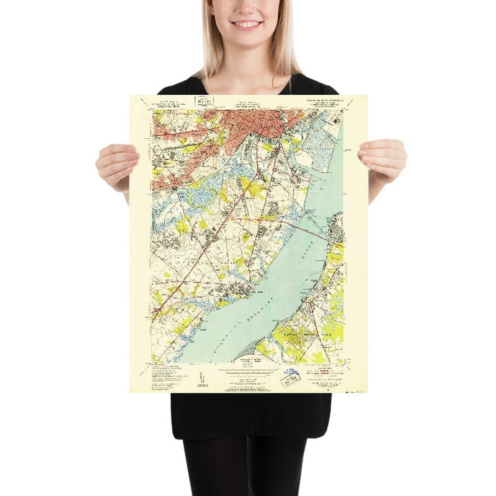 Old Map of New Castle, Delaware by USGS, 1948 – Wilmington, Delaware River & Christiana River