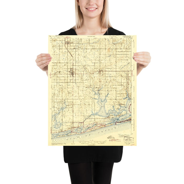 Old Map of Orange Beach, Alabama by USGS, 1943 – Gulf of Mexico & Perdido Bay