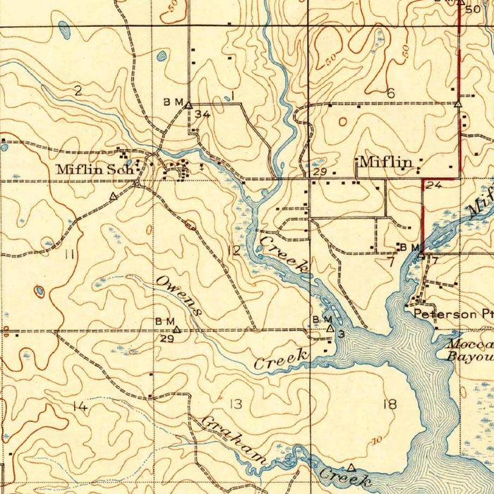 Old Map of Orange Beach, Alabama by USGS, 1943 – Gulf of Mexico & Perdido Bay