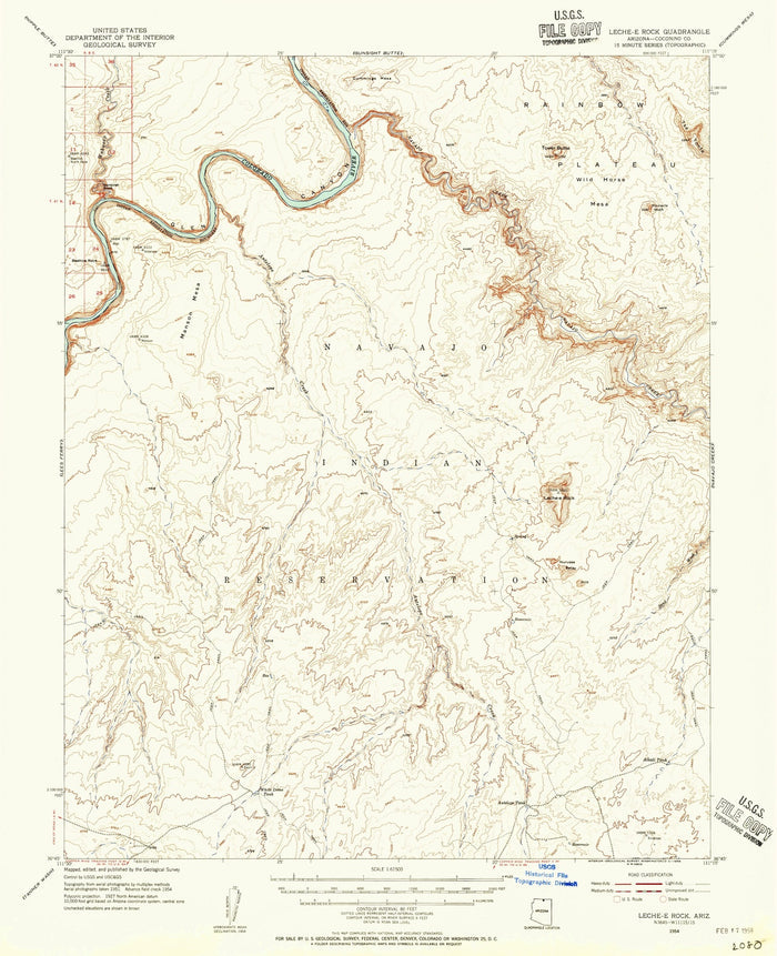 Old Map of Page, Arizona by USGS, 1954 – Glen Canyon, Lake Powell & Colorado River