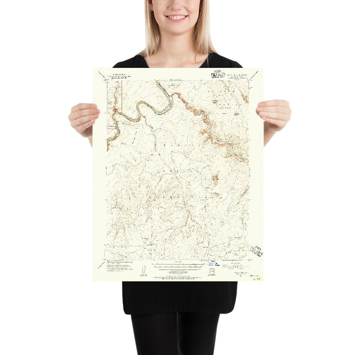 Old Map of Page, Arizona by USGS, 1954 – Glen Canyon, Lake Powell & Colorado River