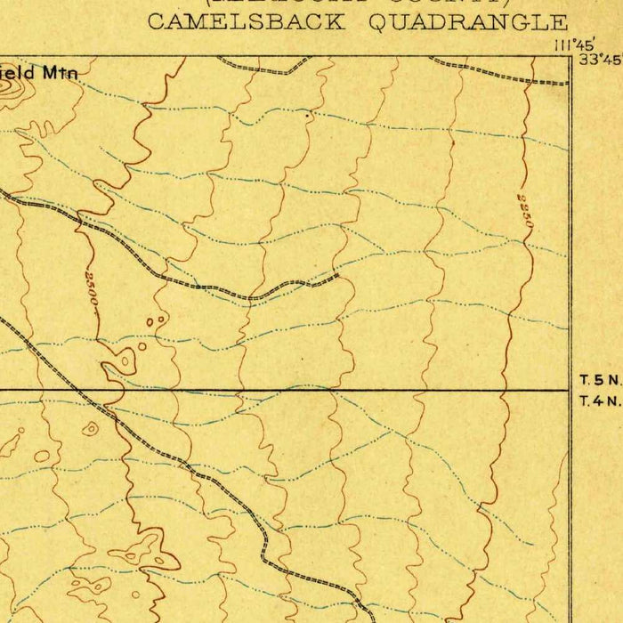Old Map of Paradise Valley, Arizona by USGS, 1906 – Scottsdale, Camelback Mountain & Salt River