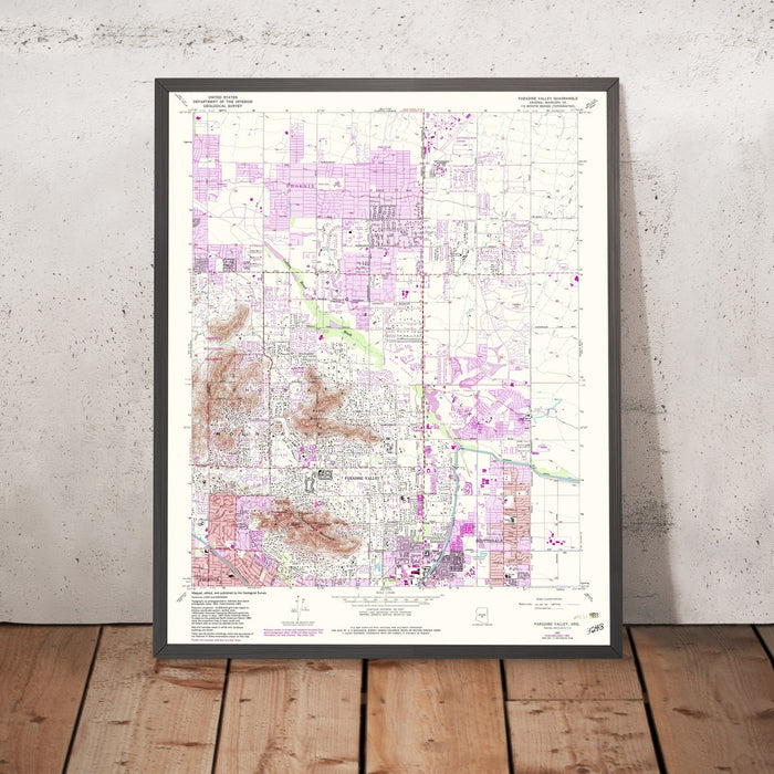 Old Map of Paradise Valley, Arizona by USGS, 1965 – Scottsdale, Phoenix & Camelback Mountain
