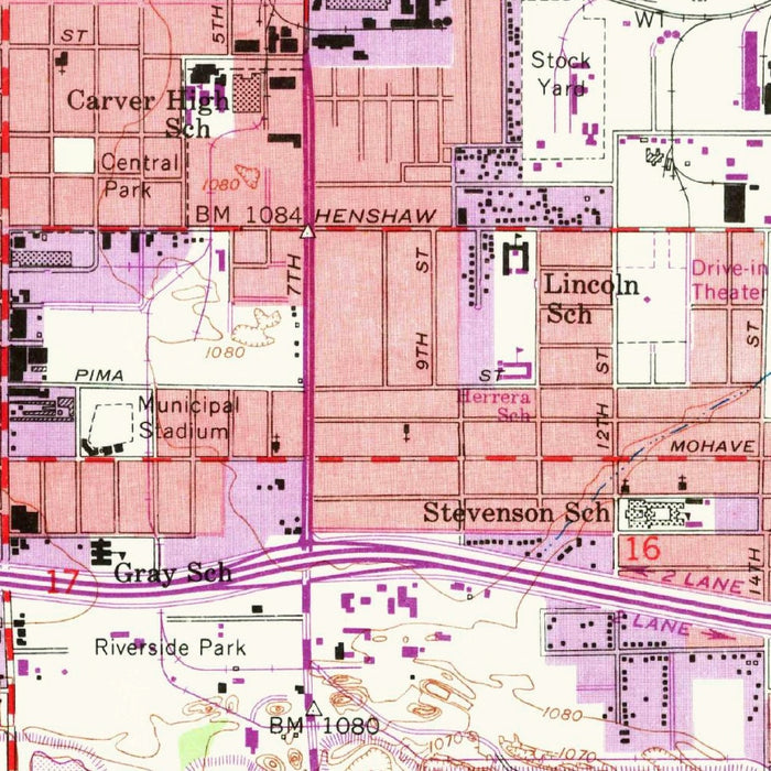 Old Map of Phoenix, Arizona by USGS, 1952 – Mesa, Tempe & Sky Harbor Airport