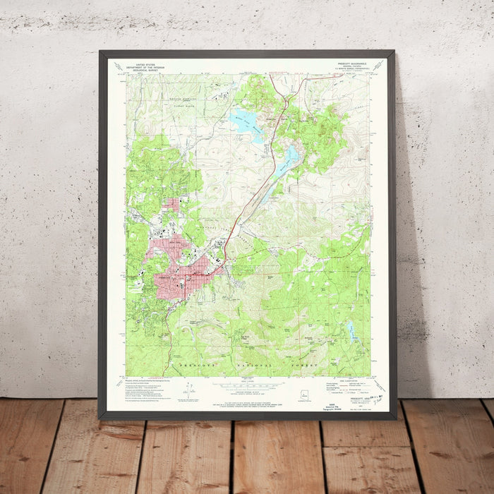 Old Map of Prescott, Arizona by USGS, 1973 – Prescott National Forest & Granite Mountain