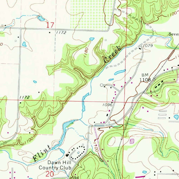 Old Map of Siloam Springs, Arkansas by USGS, 1972 – Sager Creek & Illinois River